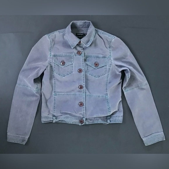 Light Smoky Blue Fashion Jacket Size 4 Button Down Fairy Core Coastal Cowgirl - Picture 1 of 4